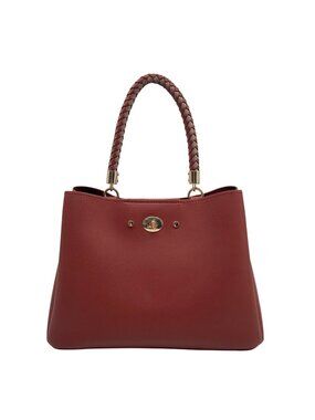 Like Dreams Red Faux Leather Yara Top Handle Crossbody Bag